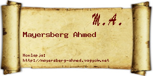 Mayersberg Ahmed névjegykártya